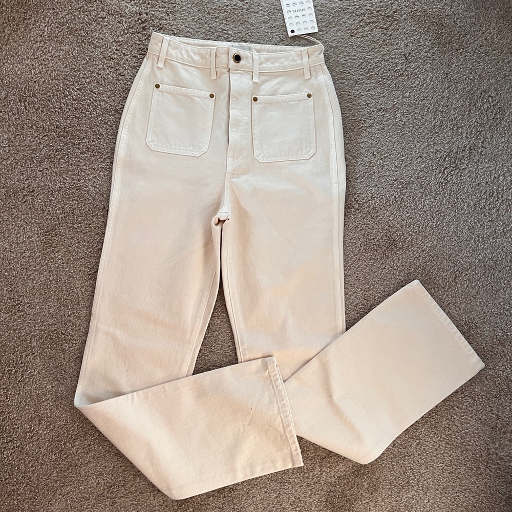 KHAITE Women's Straight Leg Jeans - Cream